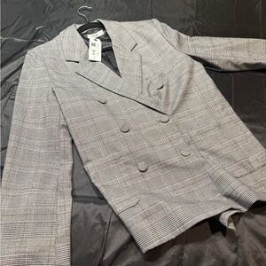 Mod Ref Black and White Checkered Blazer